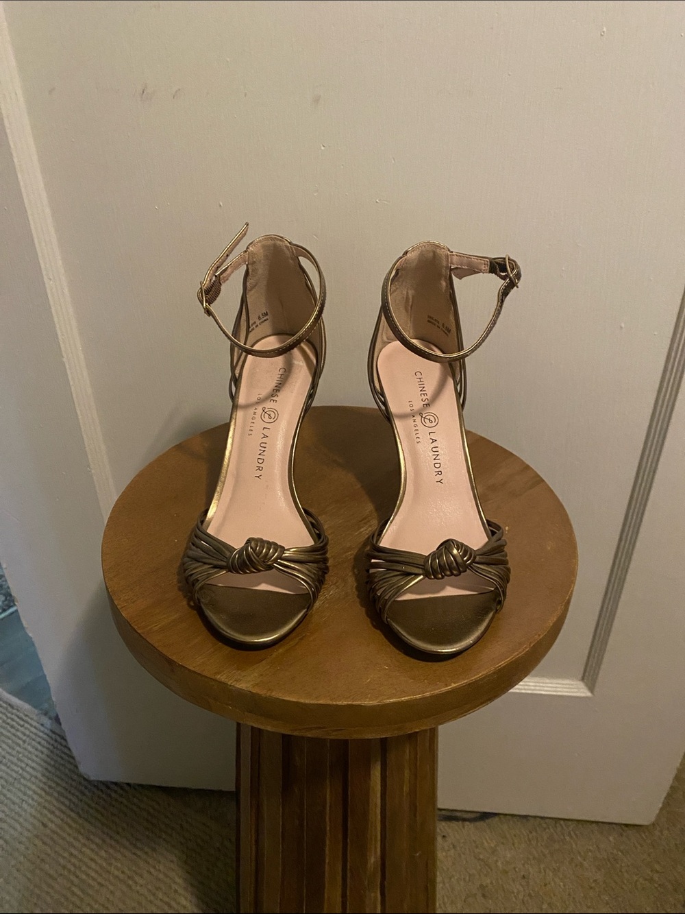 Chinese Laundry Bronze Knot Ankle-Strap Heels